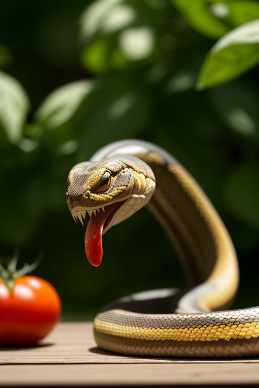 змея кушает помидор 1