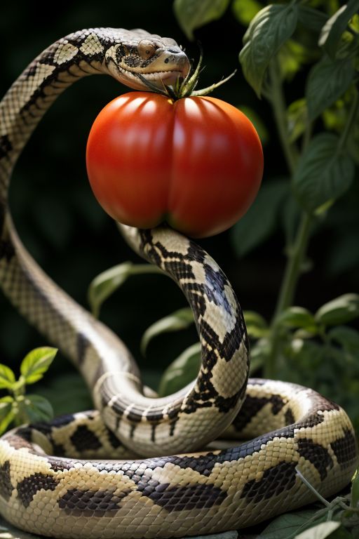 змея кушает помидор 2
